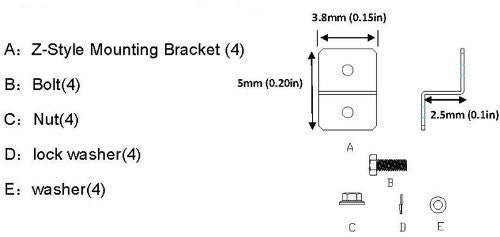 Solar Panel Mount Z Bracket Mounting Kit for RV Boat Off Grid Roof (38mm Width Support Solar Panels Up to 80W) - Ncharger,LINKSOLAR